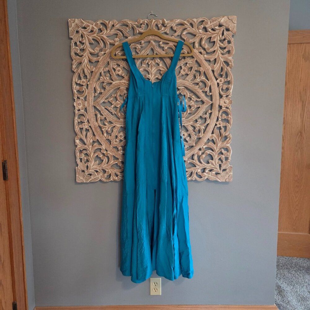 Pilcro Anthropologie Dress Blue Midi Parasail Shift Lagenlook XS NWT's